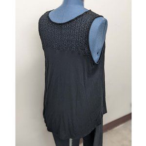 Old Nacy Woven Back Flowy Black Top XXL